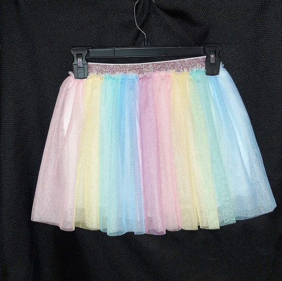 365 kids pastel rainbow tulle tutu skirt size 7 - Picture 1 of 2